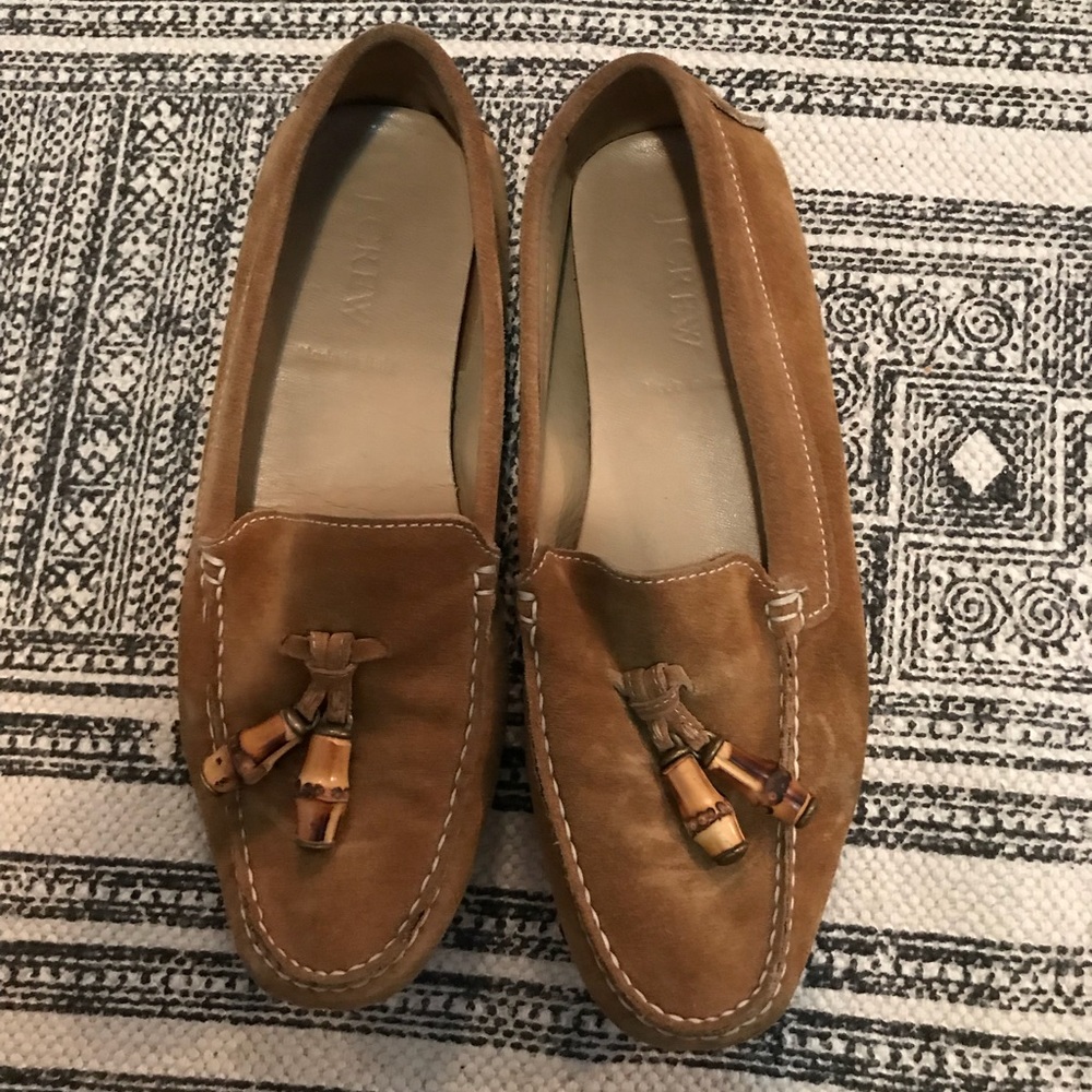 J.Crew suede camel moccasin